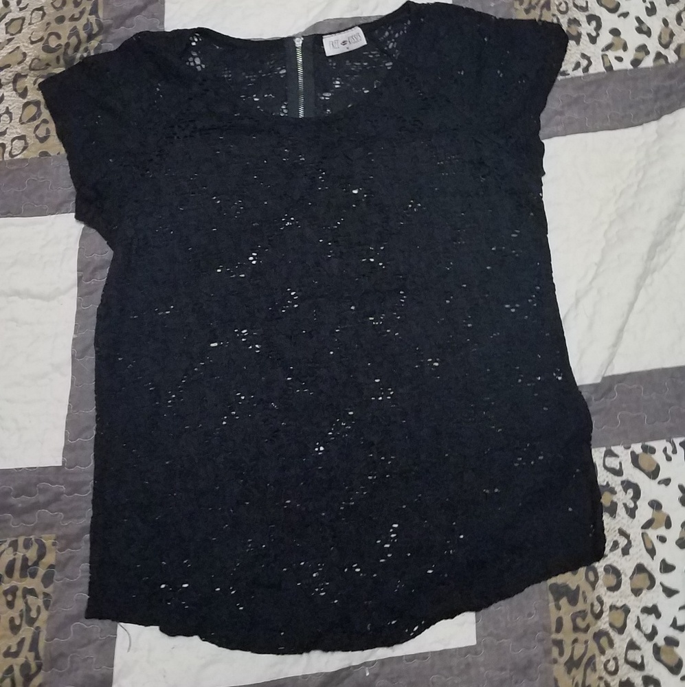 Black lacey see thru shirt